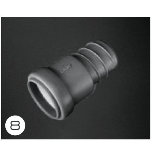 Transition piece from pipe to spiral hose