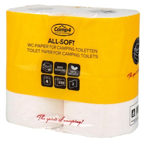 Camp4 Toilet Paper - 2-ply - 250 sheets per roll - 4 rolls