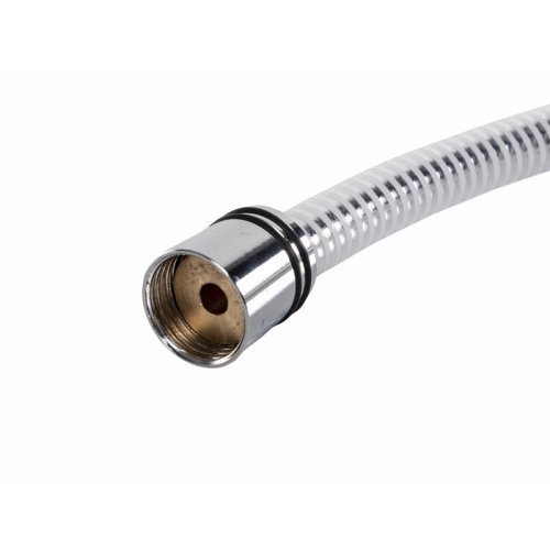 Shower hose white with metal effect