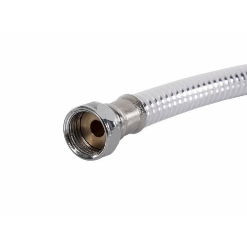 Shower hose white with metal effect