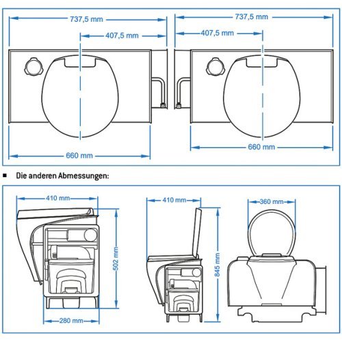 Bank toilet C502-X electric, white, operating opening left