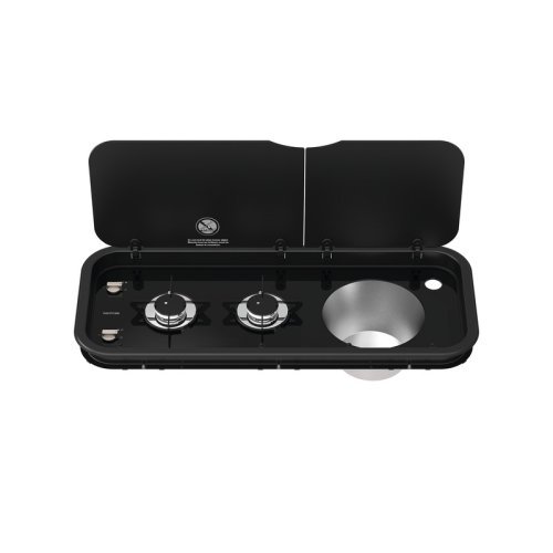 2 Flame gas cooker - sink combination, 2x 1.5 kW