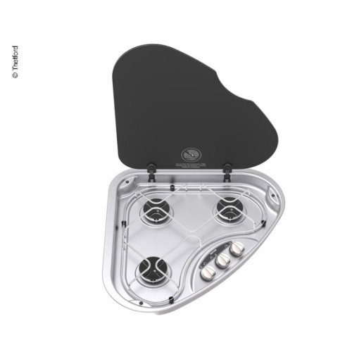 Gas cooker 3-flame 3x 1,5 kW, control knobs on right side