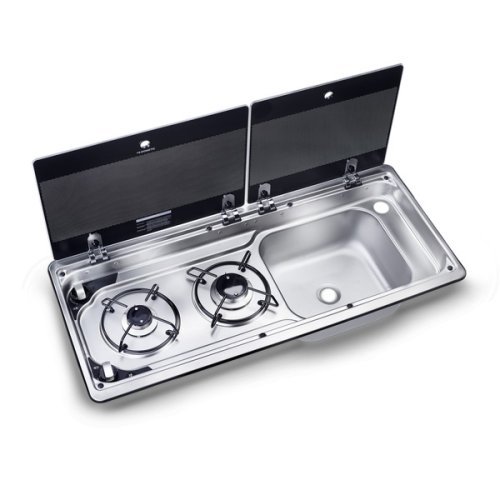 Cooker-sink combo with 2-piece glass cover - M09722R