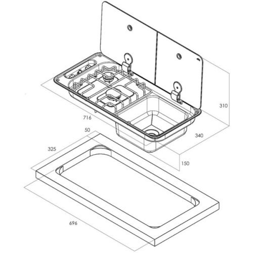 cooker-sinks combination FL1401