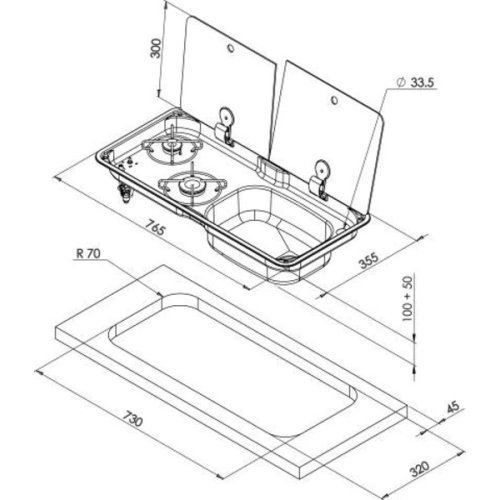 cooker-sinks combination FL1765