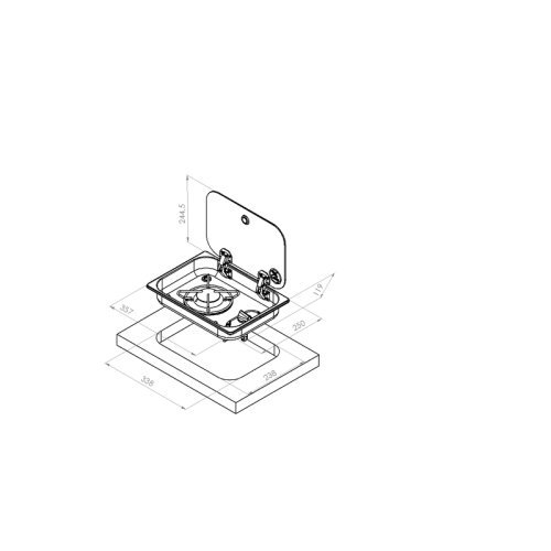 Stove with glass and ASO - 1-burner