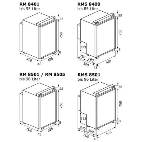 Dometic Fridge RMS8501L - 3 Way Fridge, Absorption Fridge 96l