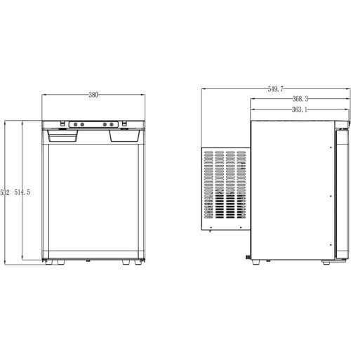 Compressor refrigerator LR40L with relocatable compressor unit