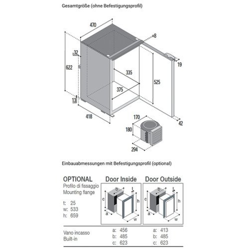 C75L Compressor refrigerator - Grey - 75 l