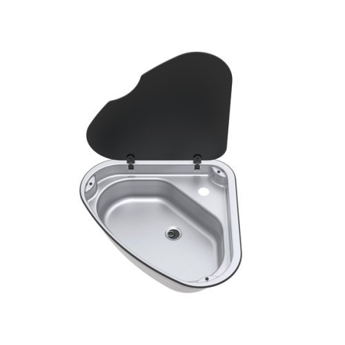 Sink stainless steel version Hinge right, 8.7 litres