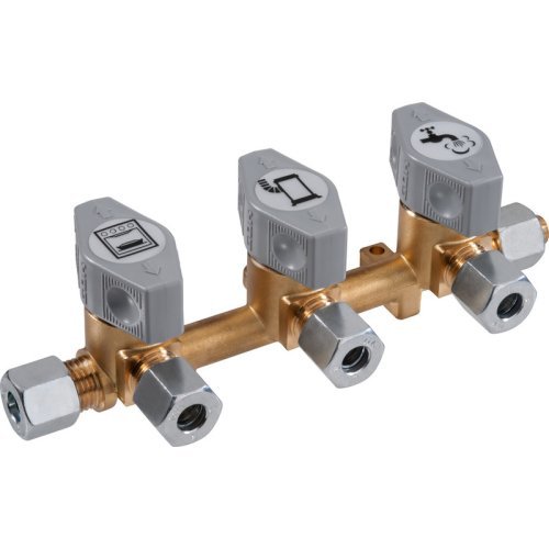 3-way quick shut-off valve for 8 mm gas pipe