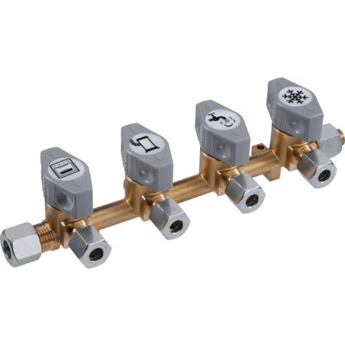 4-way quick shut-off valve for 8 mm gas pipe