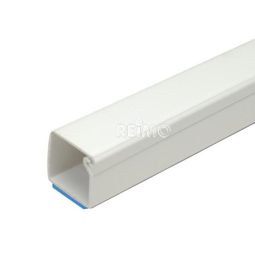 Cable channel 7x12mm x2000mm with film hinge lid, self adhering