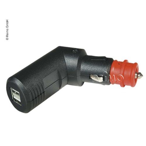 Angle USB double charging plug 12V