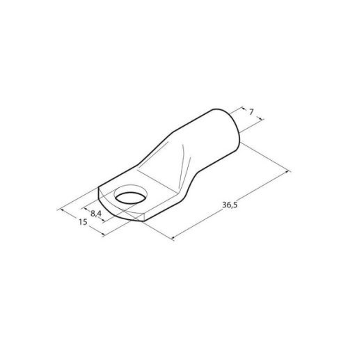 Compression cable lugs M8 for nominal cross section 25 mm - Set of 5