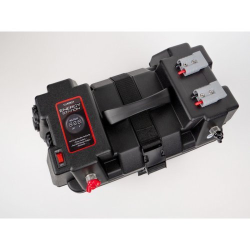 Battery box energy station with outdoor terminals