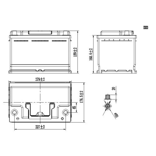 LiFePO4 Battery Li100BH6 - Under Seat Battery VW T6.1 / T6 / T5