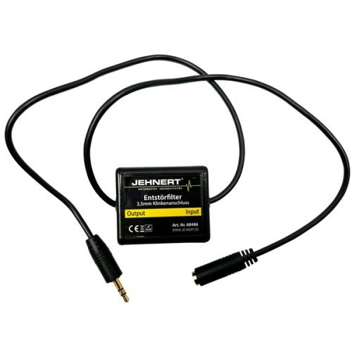 Interference suppression filter with 3.5 mm jack connector