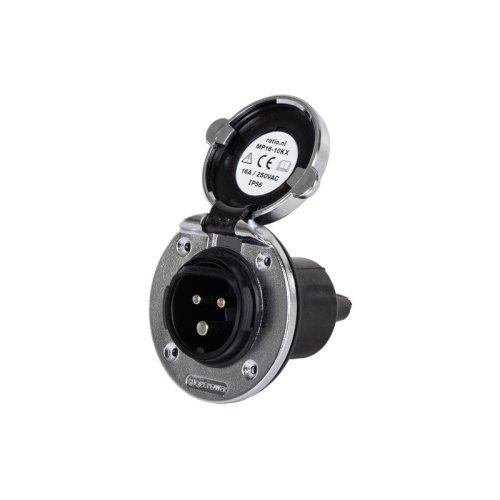 CEE built-in socket outlet - Silver-colored plastic housing