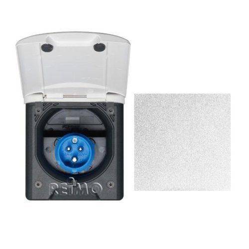 CEE-entrance plug w. magnet lock, light grey