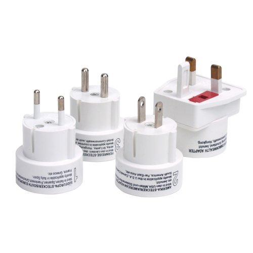 Travel plug set, 4 pieces, white