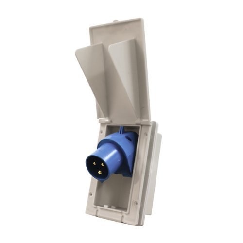 CEE input socket rectangular - White