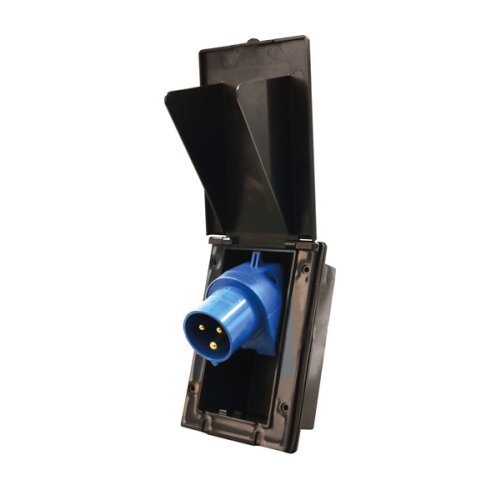 CEE input socket rectangular - Black