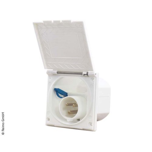 CEE input socket square - White