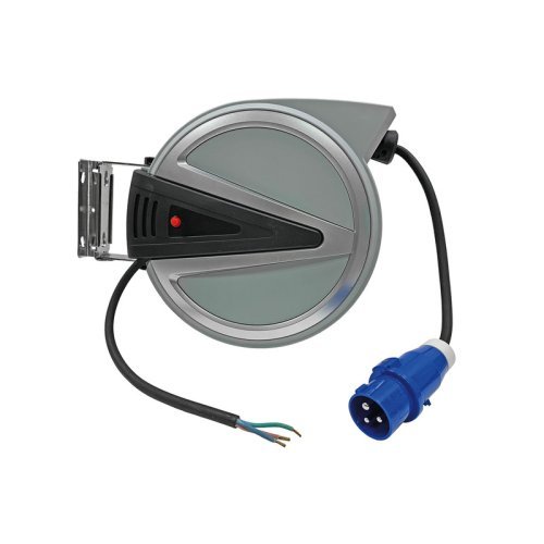 Cable drum with automatic rewind