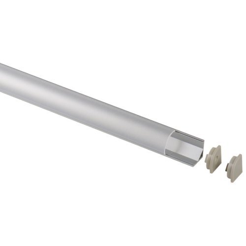 Aluminium corner profile 1.5m long, cover + clips; for LED strips