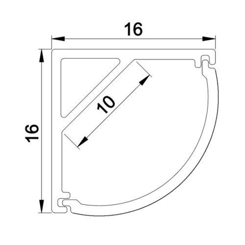 Aluminium corner profile 1.5m long, cover + clips; for LED strips