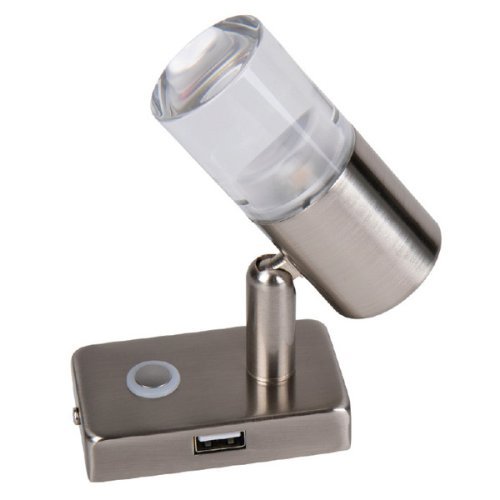 12V LED spot with touch switch and USB port in base