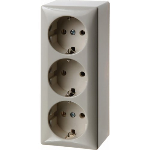 Berker surface-mounted triple socket outlet white