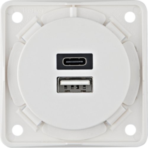 USB-A/-C charging socket - Polar white