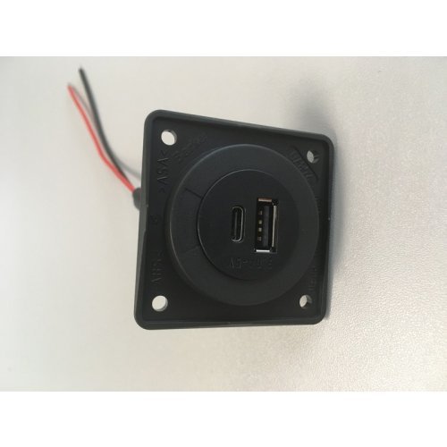 USB-A/-C charging socket - Black matt
