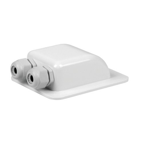 Cable feedthrough, white, double, incl. cable gland