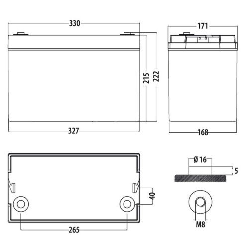 Deep Cycle AGM Power Line Battery 100 Ah