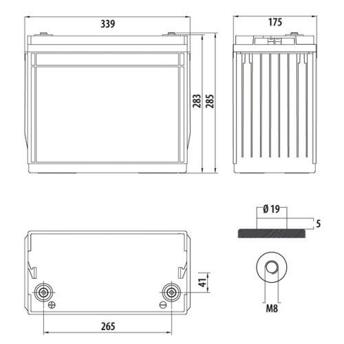 Deep Cycle AGM Power Line Battery 134 Ah