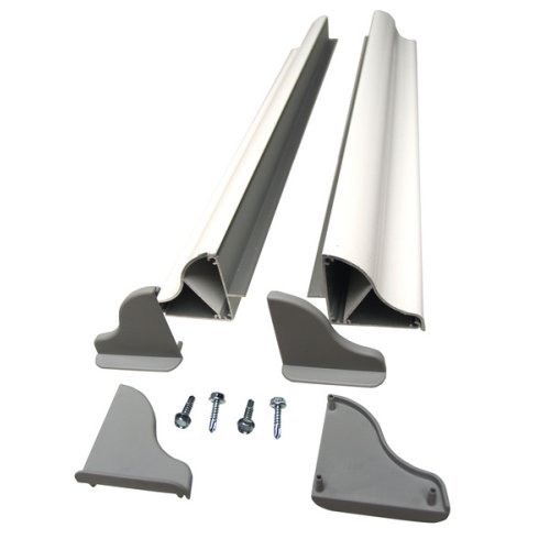 Solar panel aluminum mounting spoiler set - width up to 550 mm - White