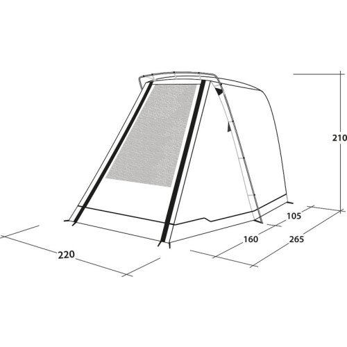 Free-standing rear tent SANDCREST S for bus height 155 - 185 cm