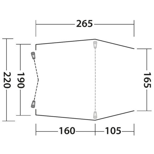 Free-standing rear tent SANDCREST S for bus height 155 - 185 cm