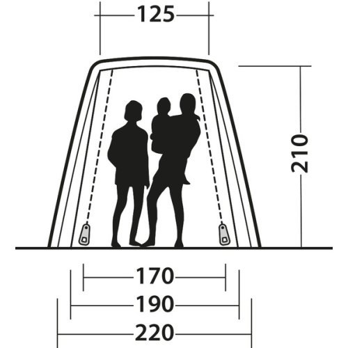 Free-standing rear tent SANDCREST S for bus height 155 - 185 cm