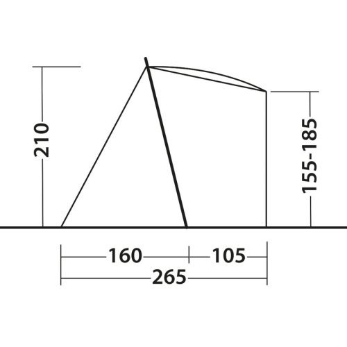 Free-standing rear tent SANDCREST S for bus height 155 - 185 cm