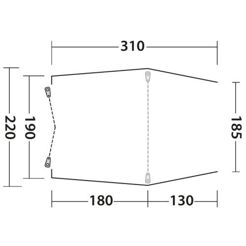 Free-standing rear tent SANDCREST L for bus height 175 - 205 cm