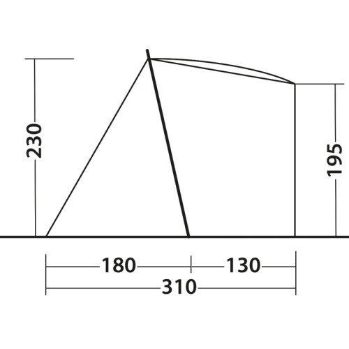 Free-standing rear tent SANDCREST L for bus height 175 - 205 cm