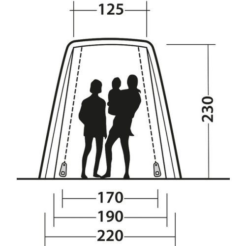 Free-standing rear tent SANDCREST L for bus height 175 - 205 cm