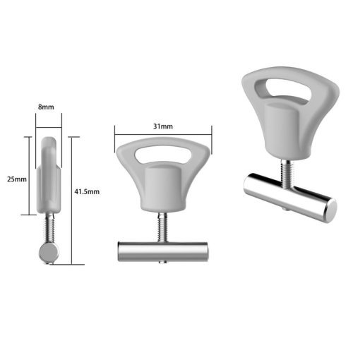 Blocking piece keder rail Ø 7 mm with handle - 2 pieces