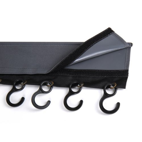 Hook strip with 8 hooks, piping and Velcro fastener Length 58cm