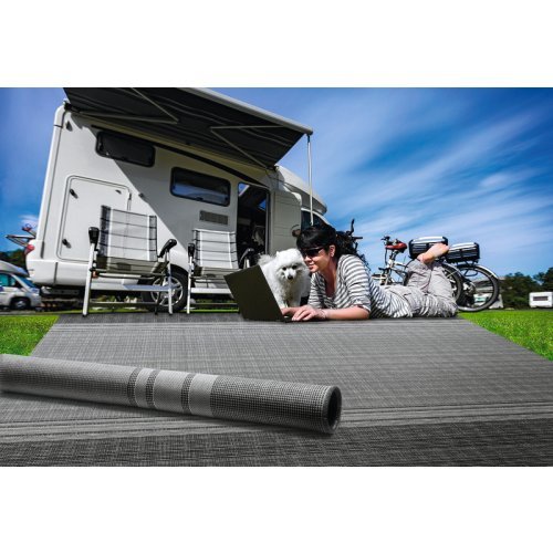 Awning carpet, tent carpet 200g, grey/white, 2,5x3m